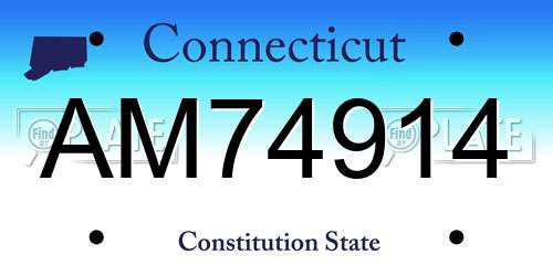 AM74914 Connecticut License Plate