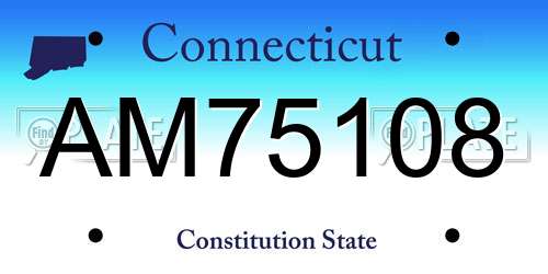 AM75108 Connecticut License Plate