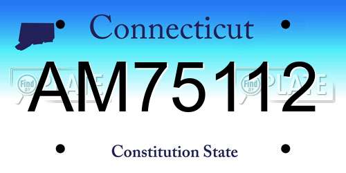 AM75112 Connecticut License Plate