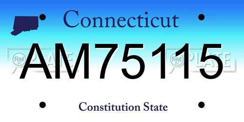 AM75115 Connecticut License Plate