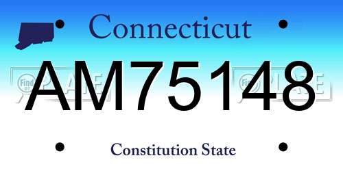 AM75148 Connecticut License Plate