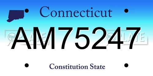 AM75247 Connecticut License Plate