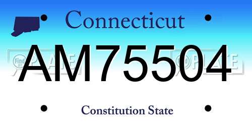 AM75504 Connecticut License Plate
