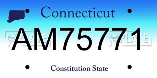 AM75771 Connecticut License Plate