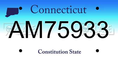 AM75933 Connecticut License Plate