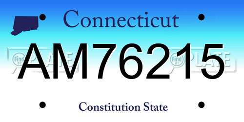 AM76215 Connecticut License Plate