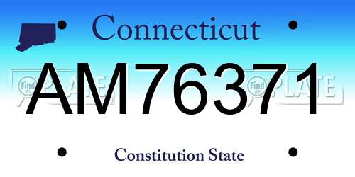 AM76371 Connecticut License Plate