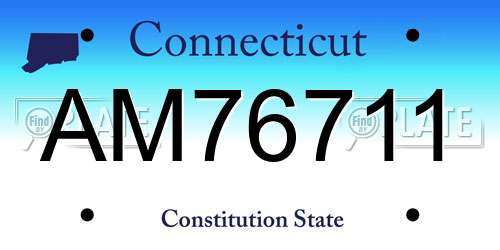AM76711 Connecticut License Plate