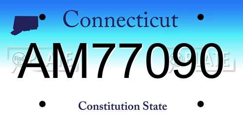 AM77090 Connecticut License Plate