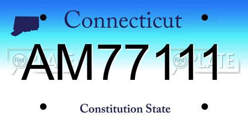 AM77111 Connecticut License Plate