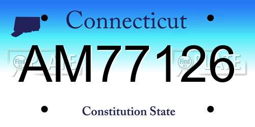 AM77126 Connecticut License Plate