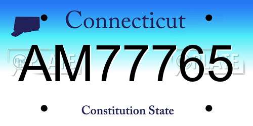AM77765 Connecticut License Plate