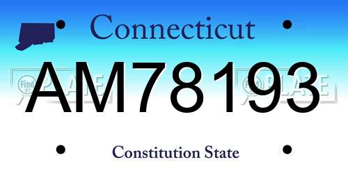 AM78193 Connecticut License Plate