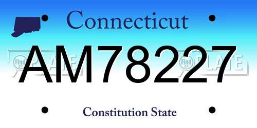 AM78227 Connecticut License Plate