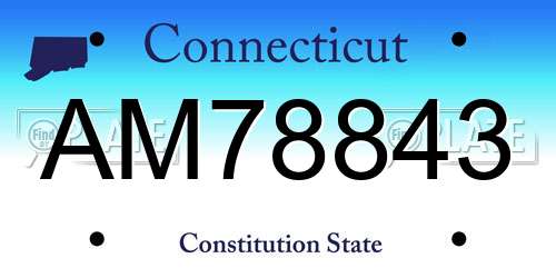AM78843 Connecticut License Plate