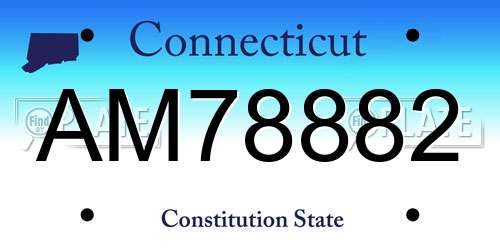 AM78882 Connecticut License Plate