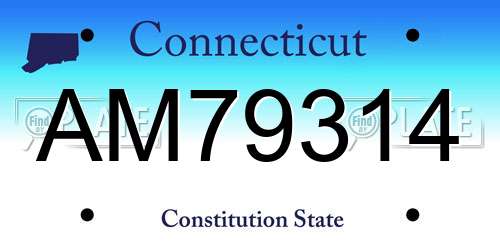 AM79314 Connecticut License Plate