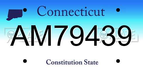 AM79439 Connecticut License Plate