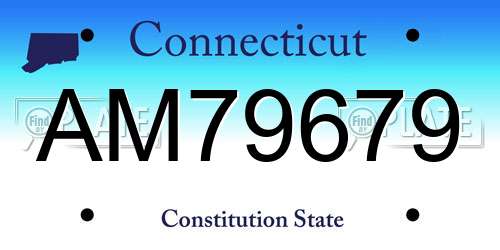 AM79679 Connecticut License Plate