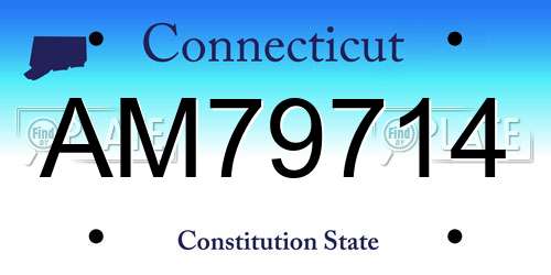 AM79714 Connecticut License Plate