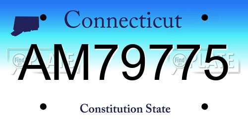 AM79775 Connecticut License Plate