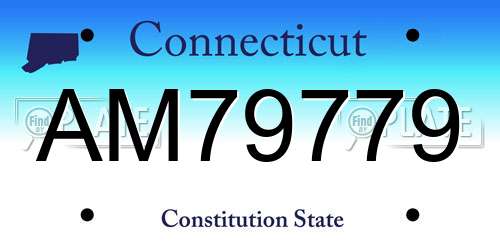 AM79779 Connecticut License Plate