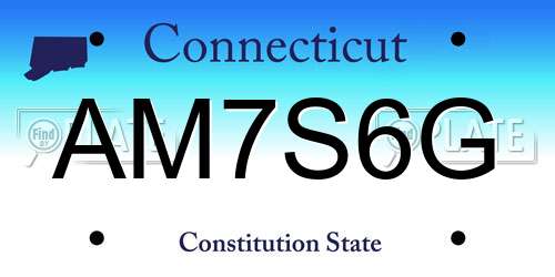 AM7S6G Connecticut License Plate