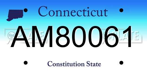 AM80061 Connecticut License Plate