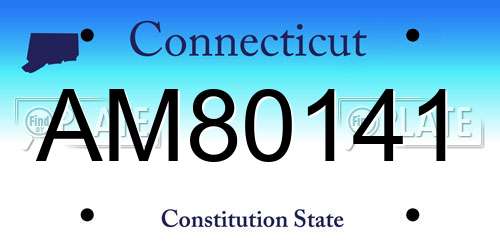 AM80141 Connecticut License Plate