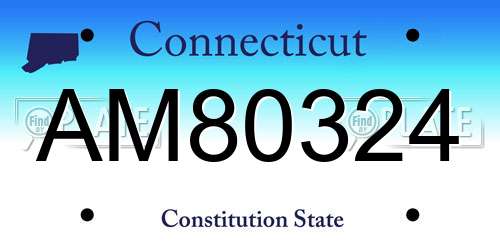 AM80324 Connecticut License Plate