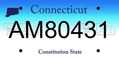 AM80431 Connecticut License Plate