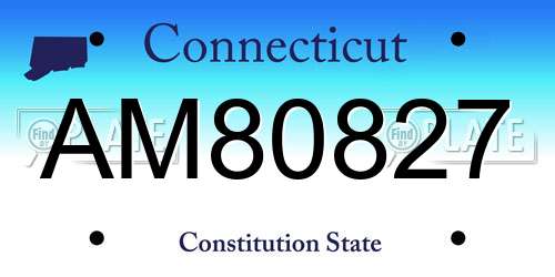 AM80827 Connecticut License Plate
