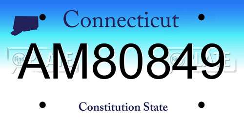 AM80849 Connecticut License Plate