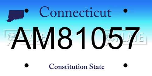 AM81057 Connecticut License Plate