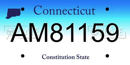 AM81159 Connecticut License Plate