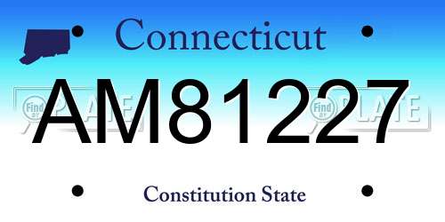 AM81227 Connecticut License Plate