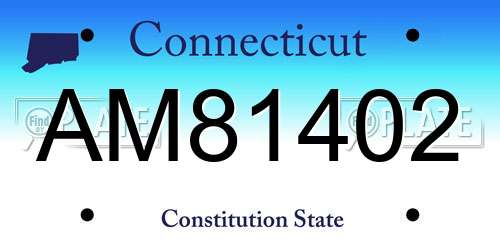AM81402 Connecticut License Plate