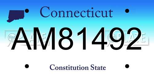 AM81492 Connecticut License Plate
