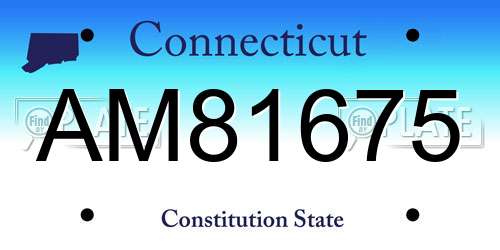 AM81675 Connecticut License Plate