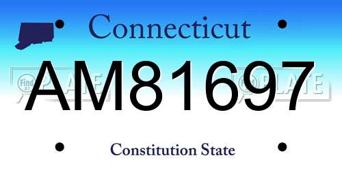 AM81697 Connecticut License Plate