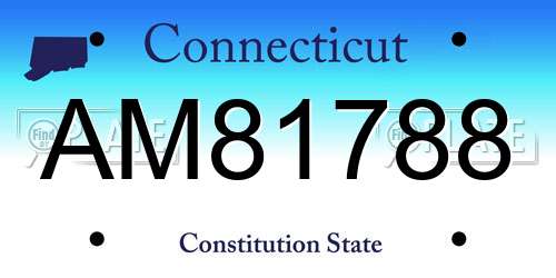 AM81788 Connecticut License Plate