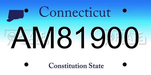 AM81900 Connecticut License Plate