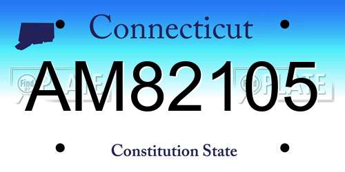 AM82105 Connecticut License Plate