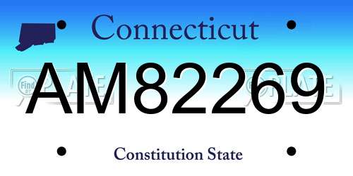 AM82269 Connecticut License Plate