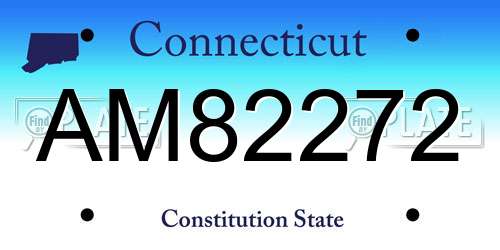 AM82272 Connecticut License Plate