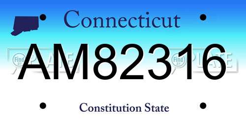 AM82316 Connecticut License Plate