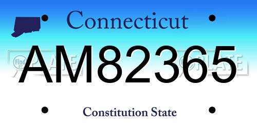AM82365 Connecticut License Plate