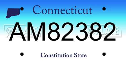 AM82382 Connecticut License Plate