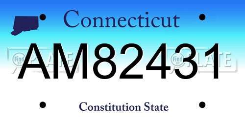AM82431 Connecticut License Plate