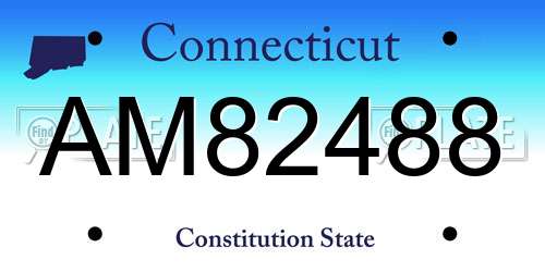 AM82488 Connecticut License Plate